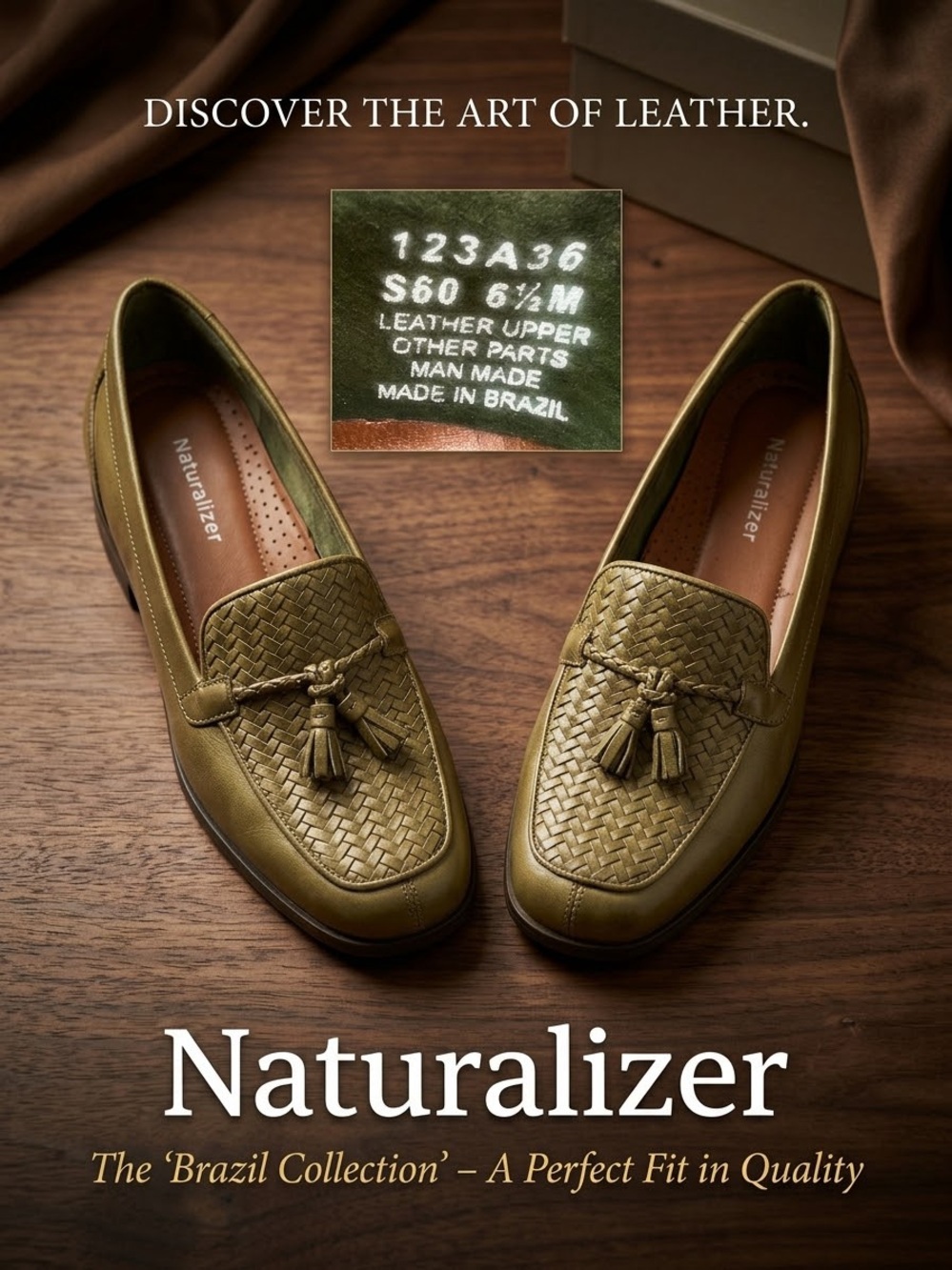 Naturalizer Men’s Olive Green Woven Tassel Loafers